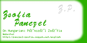 zsofia panczel business card